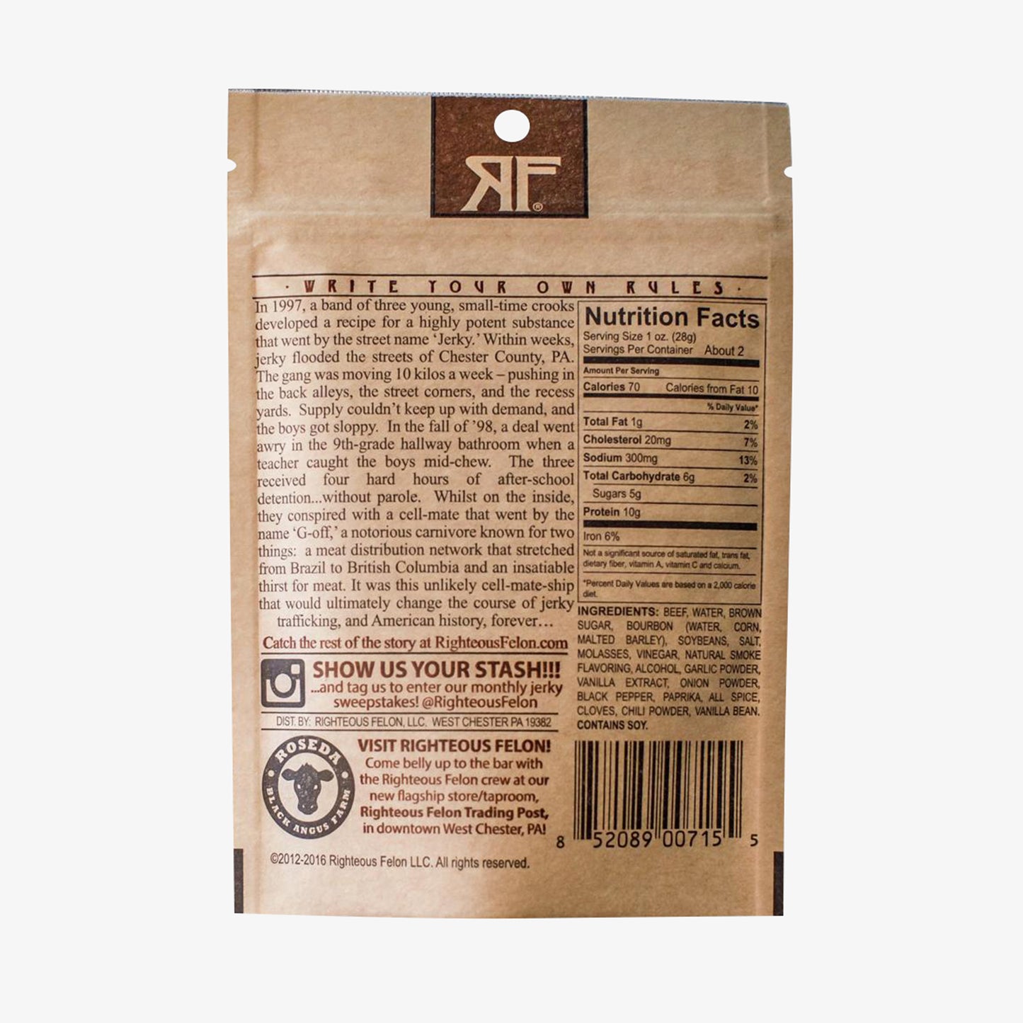 Bourbon Franklin Beef Jerky